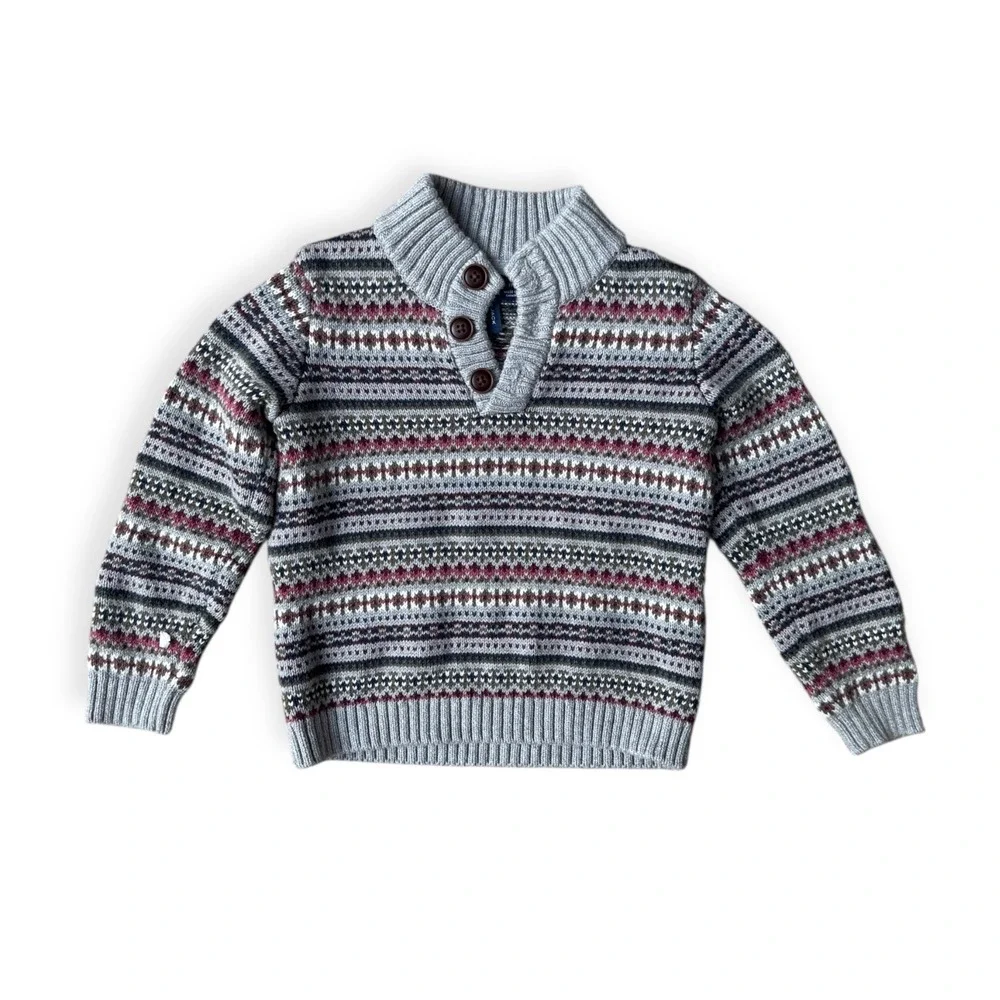 Janie and Jack Toddler Sweater 2T Knit Button Neck